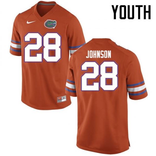 Youth Florida Gators #28 Kylan Johnson NCAA Nike Orange Authentic Stitched College Football Jersey OJP3462QB